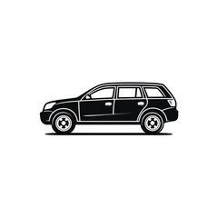 Obraz premium Black Car with Transparent Background, Auto Design Style Element