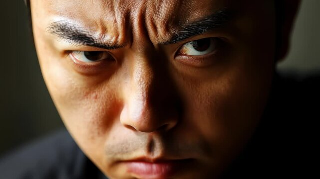 Close-up Shot Image of a Businessman Focusing Thinking and Deciding