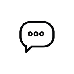 Naklejka premium Black message bubble with dots line art on transparent background editable