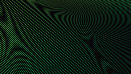 Dark Background with Smooth Green Curve Line Pattern for Futuristic, Elegant, and Tech-Inspired Design