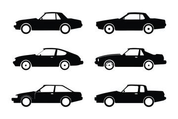 Classic Car Silhouettes: A captivating display of meticulously crafted car silhouettes, capturing the essence of iconic automobiles with an alluring simplicity. Perfect for designers. 