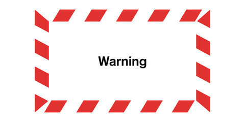 Obraz premium Warning Sign Rectangle Bordered Red Rhombus Pattern on White Background