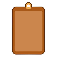 Simple brown clipboard with a hanging loop at the top