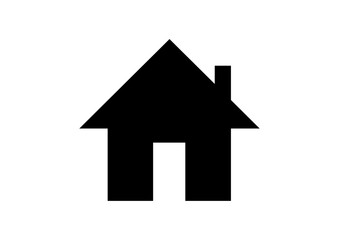 Elegant Black House Icon Design for Real Estate and Home Graphics