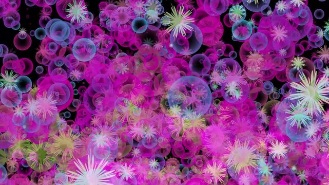 bubble soda foam particle effect falling sparkle shape element background
