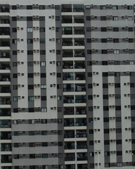 Many windows and balcony of a modern apartment building in São Luís MA, Brazil