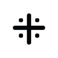 Obraz premium Geometric Cross Symbol with Dots, Minimalist Design on Transparent Background