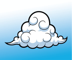 Vector illustration of clouds with blue sky background