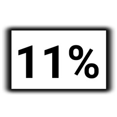 black color Discount and percent sign icon number 11%