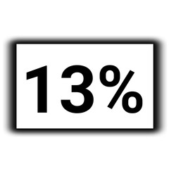 black color Discount and percent sign icon number 13%