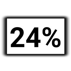 black color Discount and percent sign icon number 24%