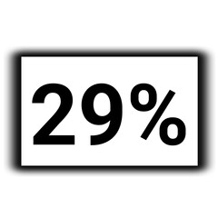 black color Discount and percent sign icon number 29%
