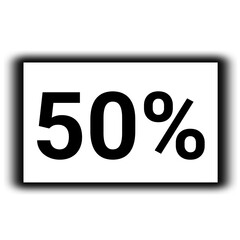 black color Discount and percent sign icon number 50%