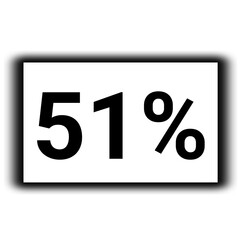black color Discount and percent sign icon number 51%