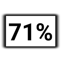 black color Discount and percent sign icon number 71%