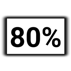 black color Discount and percent sign icon number 80%