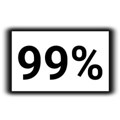 black color Discount and percent sign icon number 99%