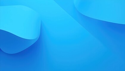 Blue gradient abstract composition with ribbon folds and modern movement