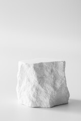 White Textured Rock on Minimalist Background for Artistic Projects