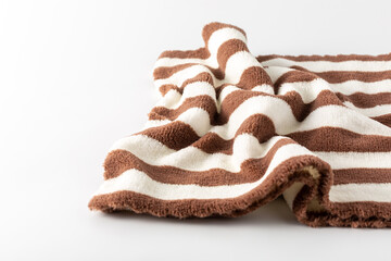 Textured Brown and White Striped Fabric Background for Design Use