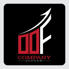 Fototapeta premium ODF logo design, ODF Company Logo Design Growth vector, ODF Upward Arrow Business Success Logo vector, ODF Corporate Branding Logo, ODF simple and modern logo, ODF business finance logo design, etc.