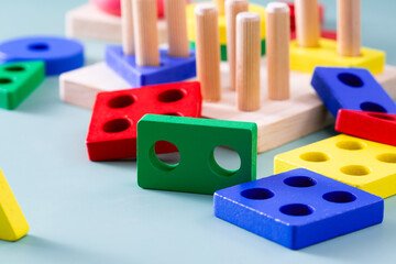 Colorful Wooden Building Blocks for Creative Play and Learning