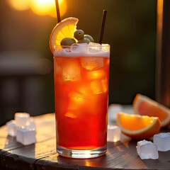 cocktail with lime and mint