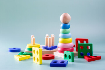 Colorful Wooden Toys for Educational Play and Child Development