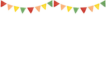 水彩で描いたカラフルなガーランドイラスト