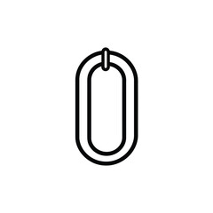 Isolated outline of chain link with transparent background in black color for design