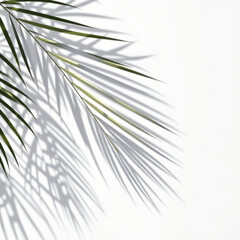 Obraz premium shadow overlay effects,realistic palm leaf shadow on transparent background,Natural shadow of tropical palm branch,mockup of shadow for product presentation, backdrop,Summer sunlight and shadow overla