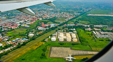 beautiful view of rice fields from the sky, Jambi, Indonesia