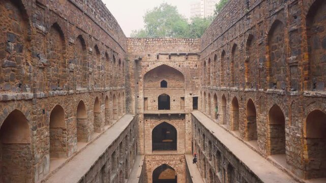 Agrasen ki Baoli reservoir, Delhi, India. The ancient stepwell