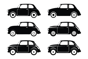 Classic Vehicle Collection: A comprehensive compilation of elegantly designed vintage cars, each silhouette a testament to timeless automotive design, embodying the essence of classic transportation.