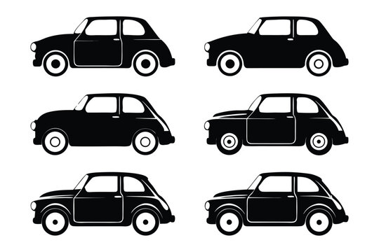 Classic Vehicle Collection: A comprehensive compilation of elegantly designed vintage cars, each silhouette a testament to timeless automotive design, embodying the essence of classic transportation.