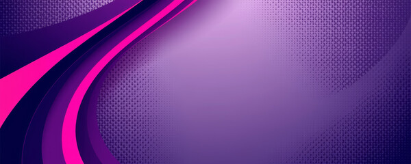 Abstract purple background with pink curved lines and halftone pattern creating dynamic modern design
