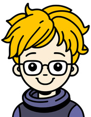 cute little boy with eyeglasses