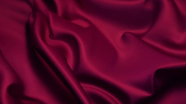 Deep burgundy silk fabric drapes. Abstract background