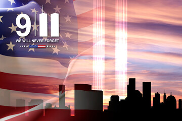 09.11.2001 American Patriot Day banner. We will never forget