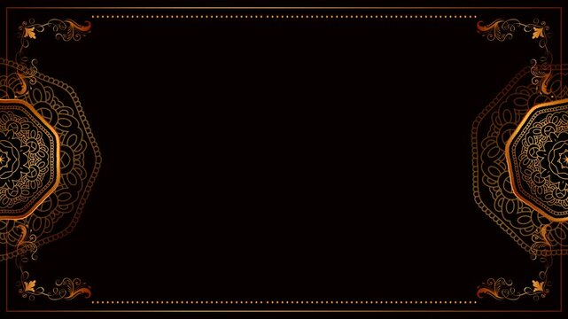 vintage gold frame alpha channel and green screen background
