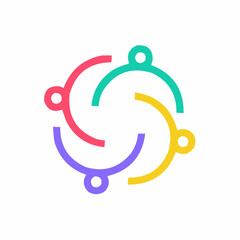 3d render of an abstract symbol made of spheres