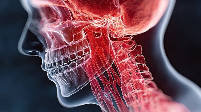 Toothache jaw pain with highlighted dental structure, medical health issue illustration for education, research, and design ads
