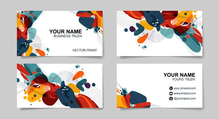 Creative Business Card Design Featuring Abstract Shapes and Colors, Digital Art, Professional Branding, Modern Aesthetic