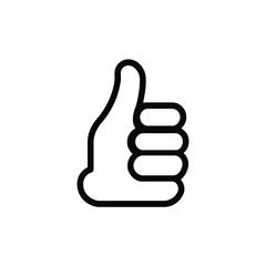Thumbs Up Hand Gesture Isolated on Transparent Background, Approval Icon Outline Design