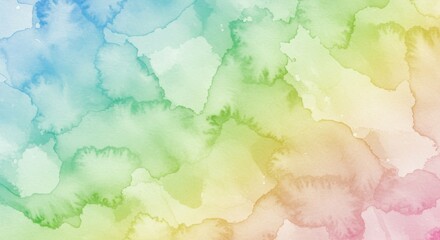 Colorful Watercolor Painting Texture with Rainbow Gradient