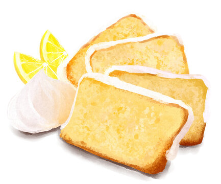 Lemon pound cake illustration