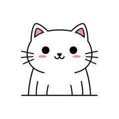 Minimalist Smiling Kitty Character Design