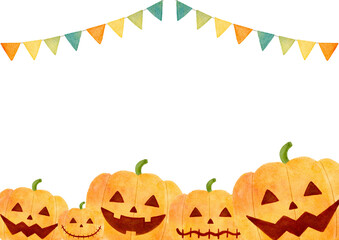 ハロウィンのかわいいフレームイラスト