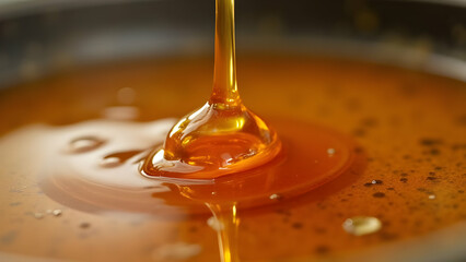 honey dripping from a spoon looking beautiful in pure golden colour