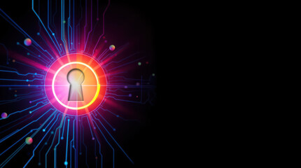 digital lock and padlock, cyber protection, antivirus, security concept